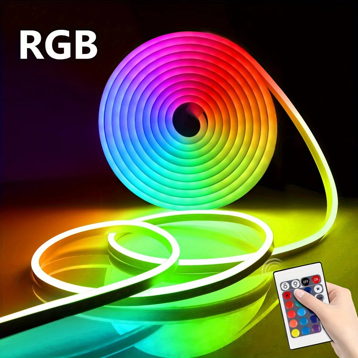 Fita LED Neon RGB Flexível 1m com Controle Remoto